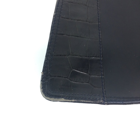 Laura Leigh Ltd Navy Leather Purse Made In Italy - Picture 6 of 7